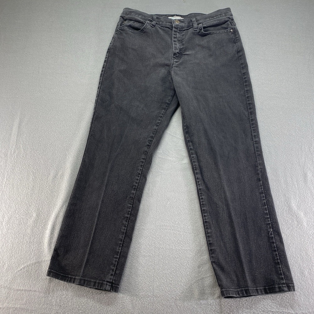 Lee Relaxed Fit Jeans Womens 12 Short Black‎ Denim Mid Rise Straight Leg